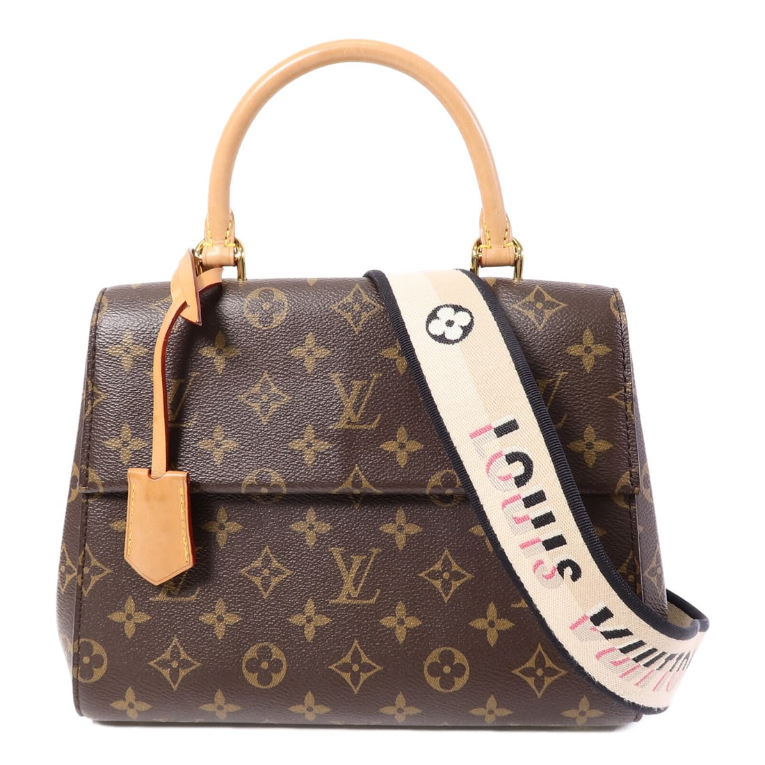 Louis Vuitton Cluny BB Monogram Brown 2way Shoulder Bag GHW: Louis Vuitton Cluny BB Monogram Brown 2way Shoulder Bag GHW This Louis Vuitton Cluny BB 2-way shoulder bag features the classic Monogram brown PVC coated canvas. Designed for versatile use, it can be 