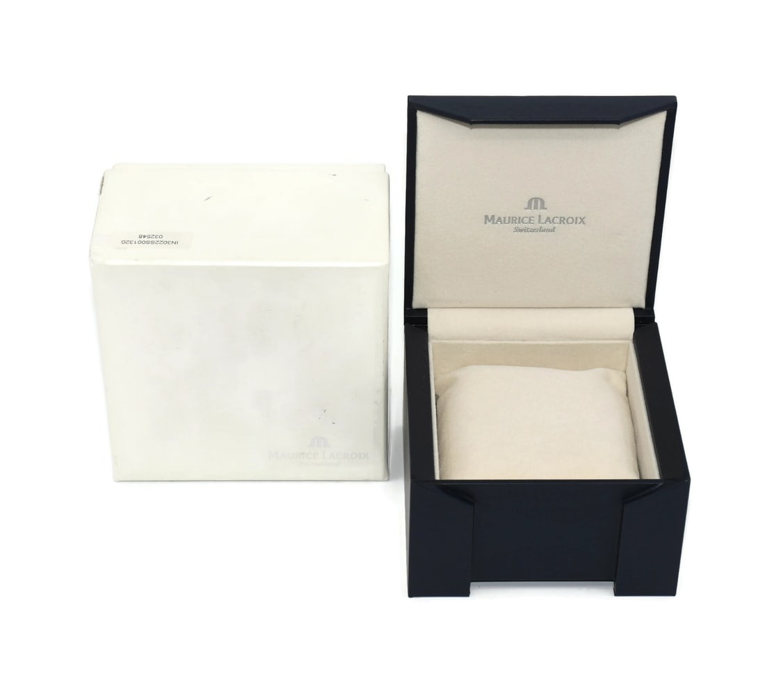 Authentic Maurice Lacroix Presentation Watch Box 5x5x3 Inches: Authentic Maurice Lacroix Presentation Watch Box 5x5x3 Inches This Maurice Lacroix Presentation Box is designed for single watch storage, showcasing elegance and sophistication. Measuring 5 x 5 x 3 in