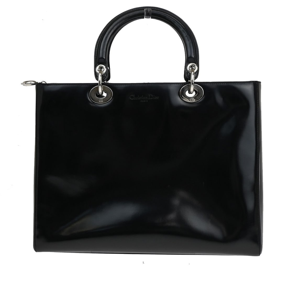 Lady Dior Black Patent Leather Vintage Handbag by Christian Dior: Lady Dior Black Patent Leather Vintage Handbag by Christian Dior This Christian Dior Vintage Lady Dior handbag features glossy black patent leather and is designed for women. The exterior and interior