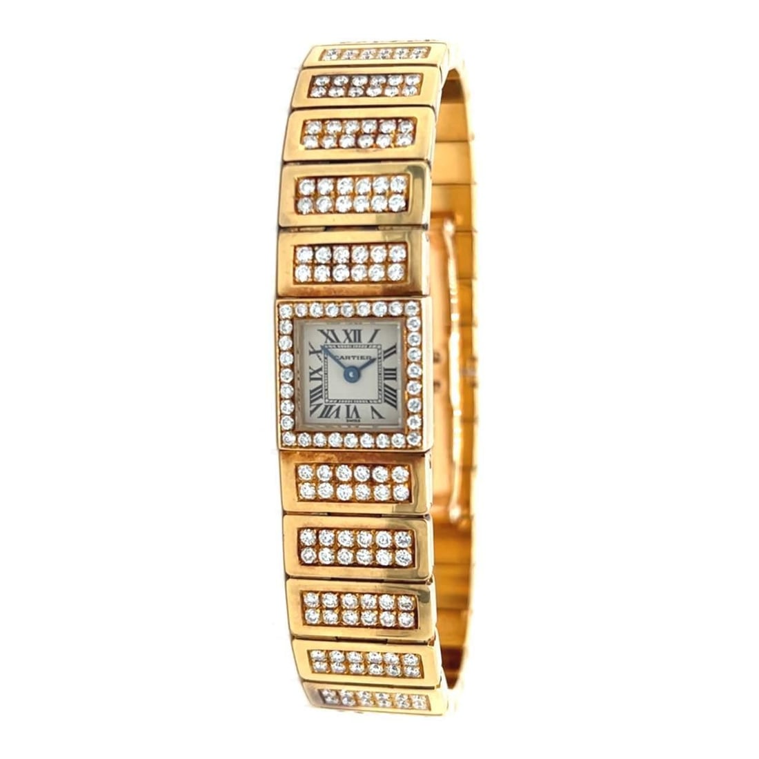 CARTIER 18K Tank Lingot Watch Model 1700 1 with Box: CARTIER 18K Tank Lingot Watch Model 1700 1 with Box Experience timeless elegance with the CARTIER 18K Tank Lingot Watch, model 1700 1. This exquisite timepiece weighs 83.6 grams and is designed in a f