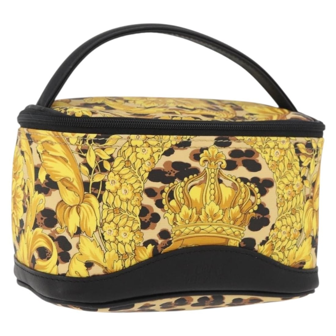 Gianni Versace Yellow PVC Vanity Handbag Gold Tone Accents (1 of 18)