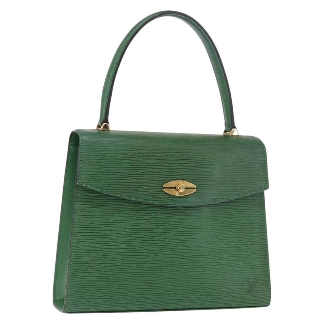 Louis Vuitton Malesherbes Epi Green Leather Handbag M52374 France: Louis Vuitton Malesherbes Epi Green Leather Handbag M52374 France This Louis Vuitton Malesherbes handbag features the signature Epi leather in green, offering a structured and elegant silhouette. Made
