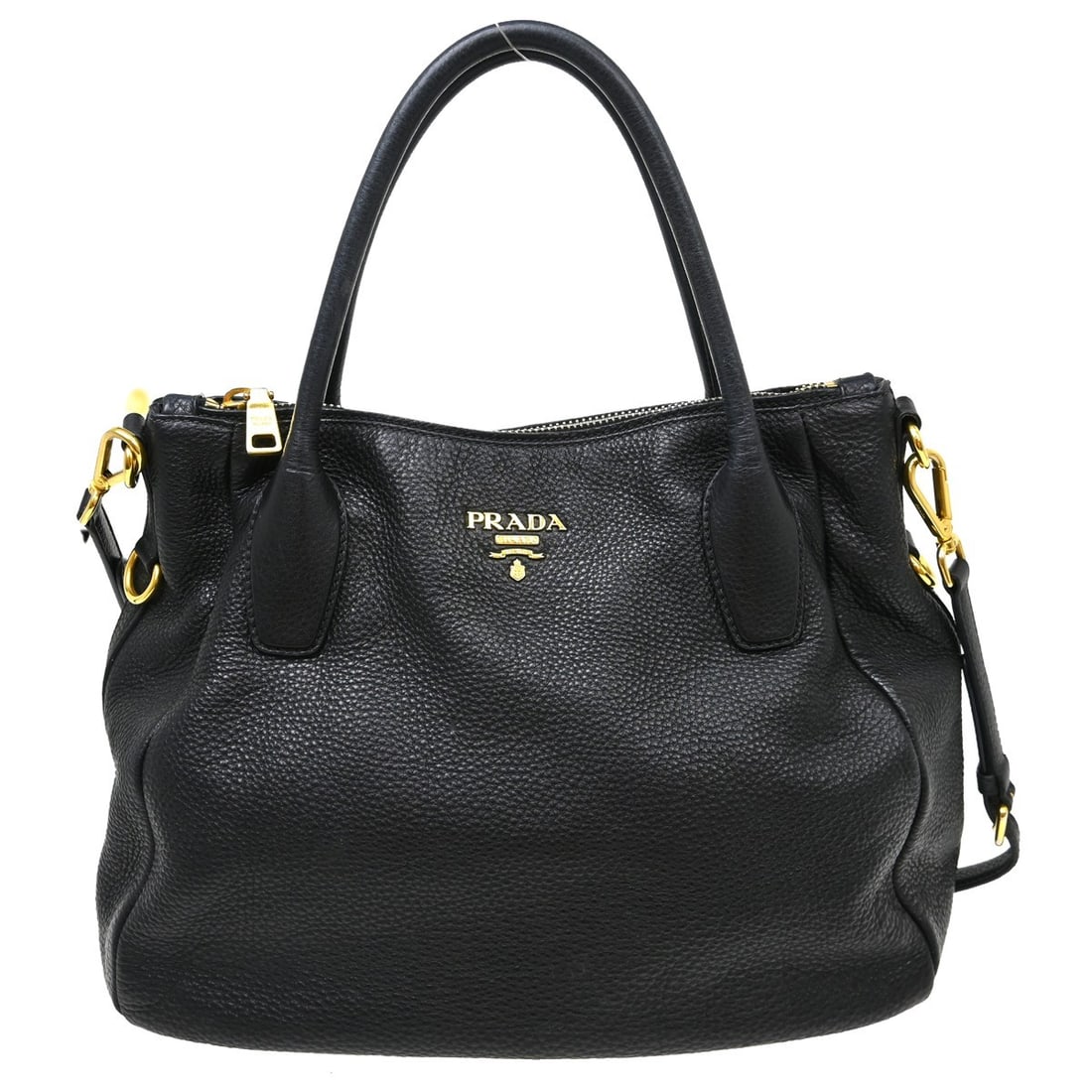 Prada Vintage Leather Handbag Black (1 of 12)