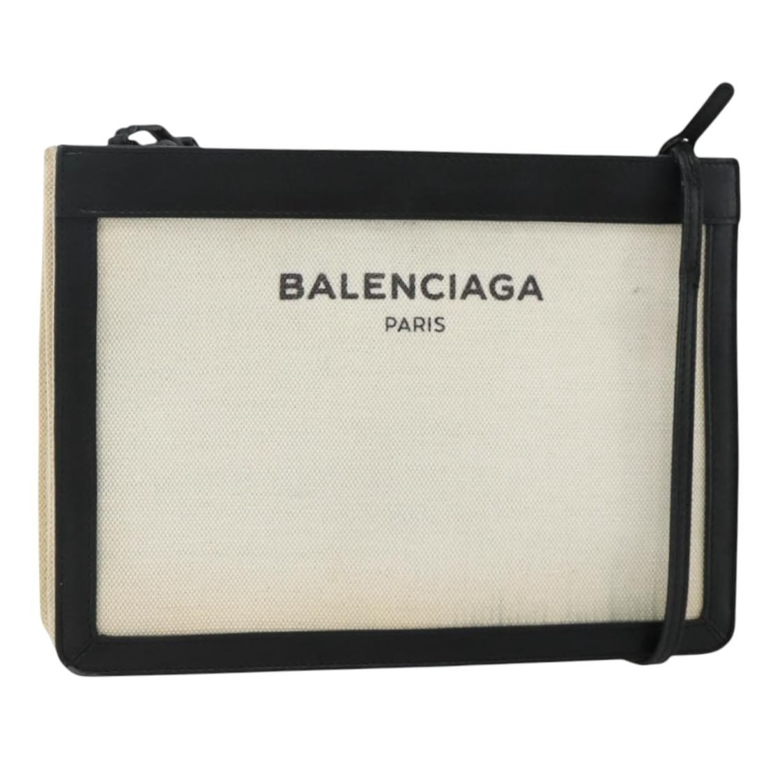 Balenciaga black white canvas shoulder bag 339937: Balenciaga black white canvas shoulder bag 339937 This BALENCIAGA shoulder bag features a black and white canvas exterior and is designed for women. The bag is made in Italy and offers a sleek, compac