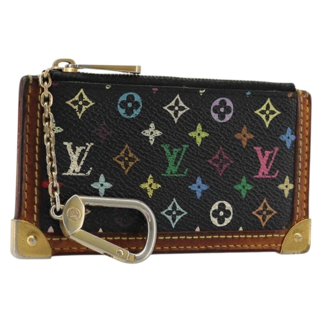 Louis Vuitton Monogram Multicolor Black Coin Purse M13664: Louis Vuitton Monogram Multicolor Black Coin Purse M13664 This Louis Vuitton Monogram Multicolor Pochette Cles coin purse features a black multicolor canvas exterior and is designed for women. The pur
