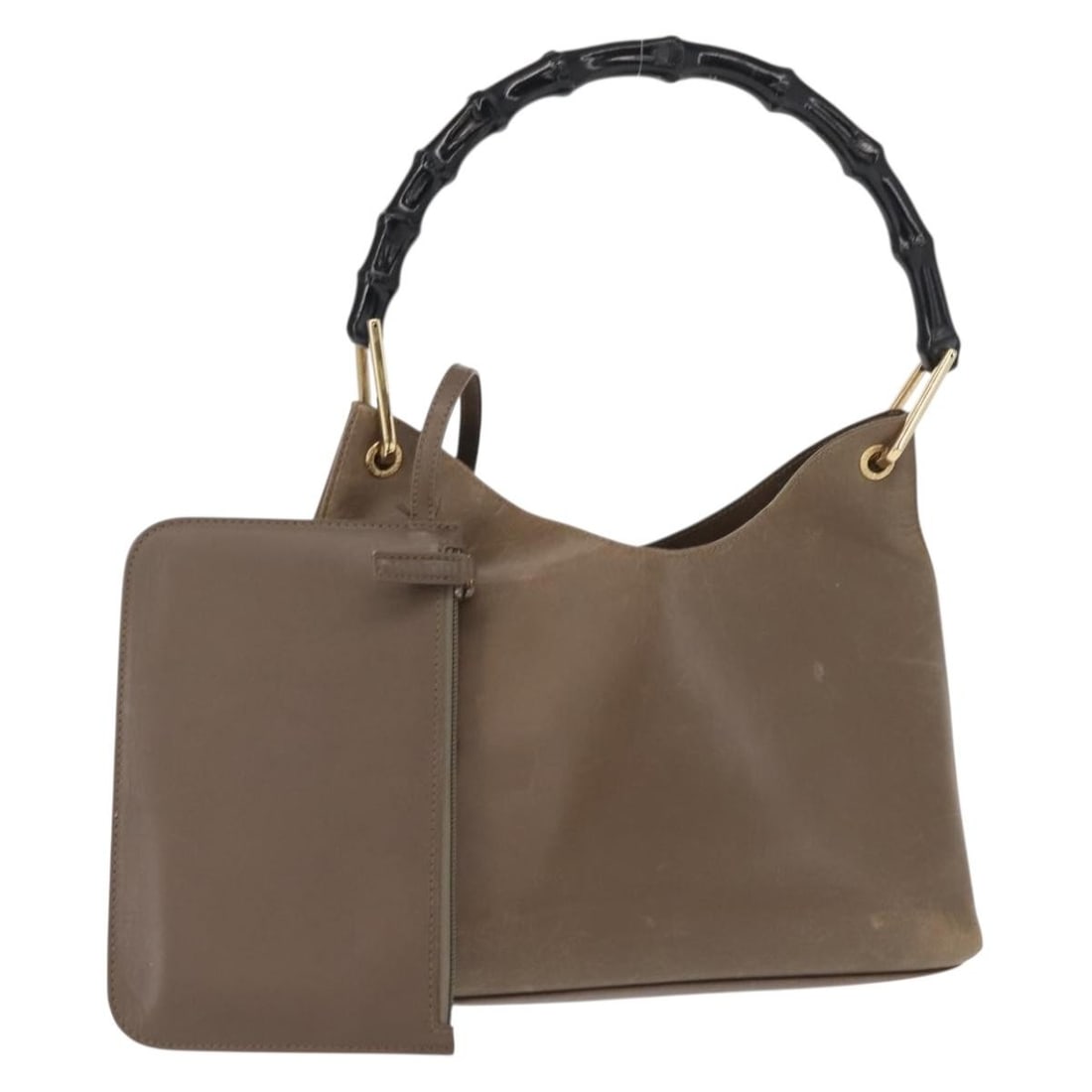 GUCCI Bamboo Leather Hand Bag Brown Gold 001 2058 1883 0 Auth: GUCCI Bamboo Leather Hand Bag Brown Gold 001 2058 1883 0 Auth This authentic GUCCI Bamboo Hand Bag is a stylish accessory crafted in Italy from high-quality leather. It features a luxurious brown and 