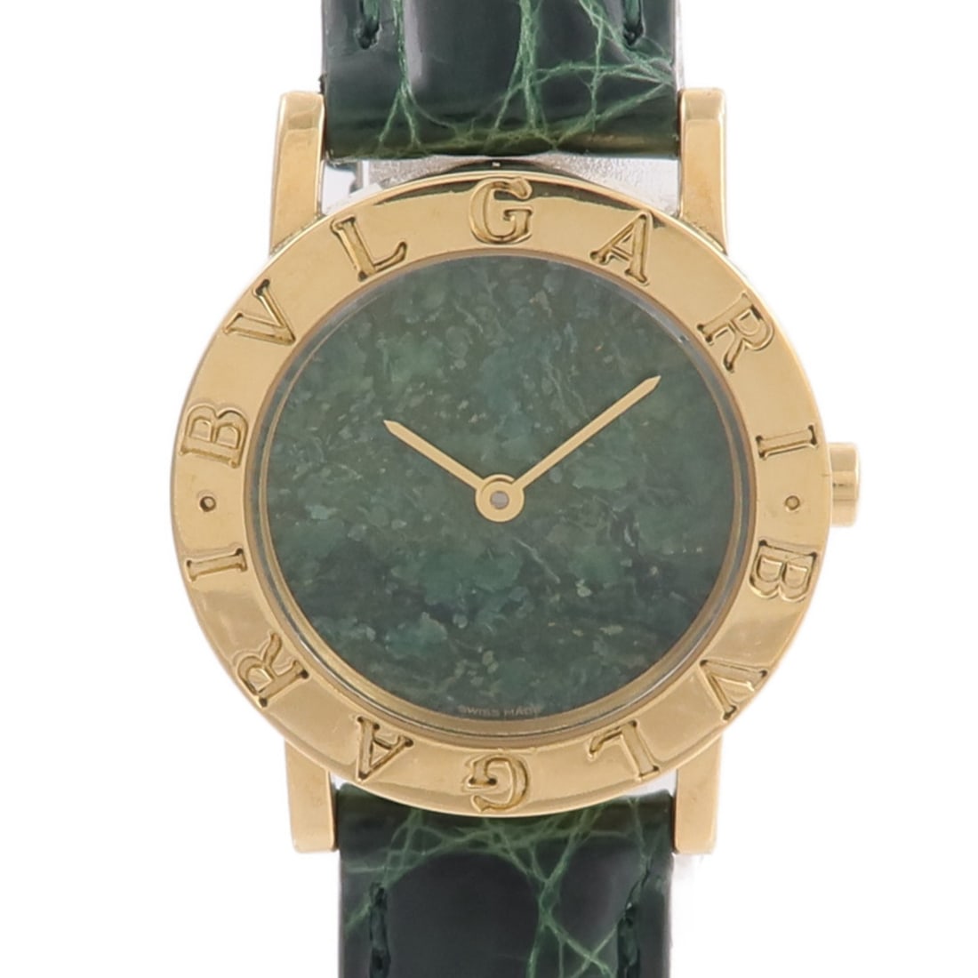 Bvlgari Jade BB26DGL 18K Yellow Gold Automatic Wristwatch: Bvlgari Jade BB26DGL 18K Yellow Gold Automatic Wristwatch This BVLGARI Bvlgari Bvlgari Jade BB26DGL wristwatch features an elegant design crafted from 18K yellow gold with a striking green jade dial a