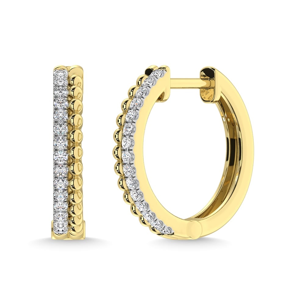 10K Yellow Gold Diamond 1/5 Ct.Tw. Hoop Earrings: 10K Yellow Gold Diamond 1/5 Ct.Tw. Hoop Earrings 10k Yellow Gold Stone Color: G-h Stone Clarity: I1 This item may take 2-5 weeks for shipping.PLEASE BE FULLY AWARE: The items in this auction are rated