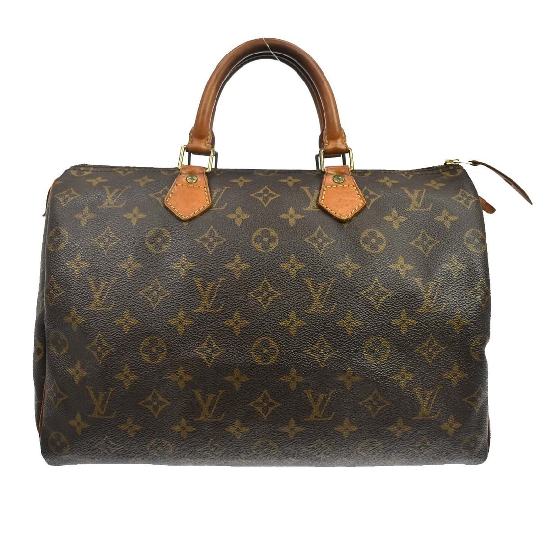 Louis Vuitton Speedy Monogram Canvas Handbag 35cm x 24cm x 18.5cm: Louis Vuitton Speedy Monogram Canvas Handbag 35cm x 24cm x 18.5cm This Louis Vuitton Speedy Handbag features the iconic monogram canvas in brown, designed for women. The bag is crafted from canvas and