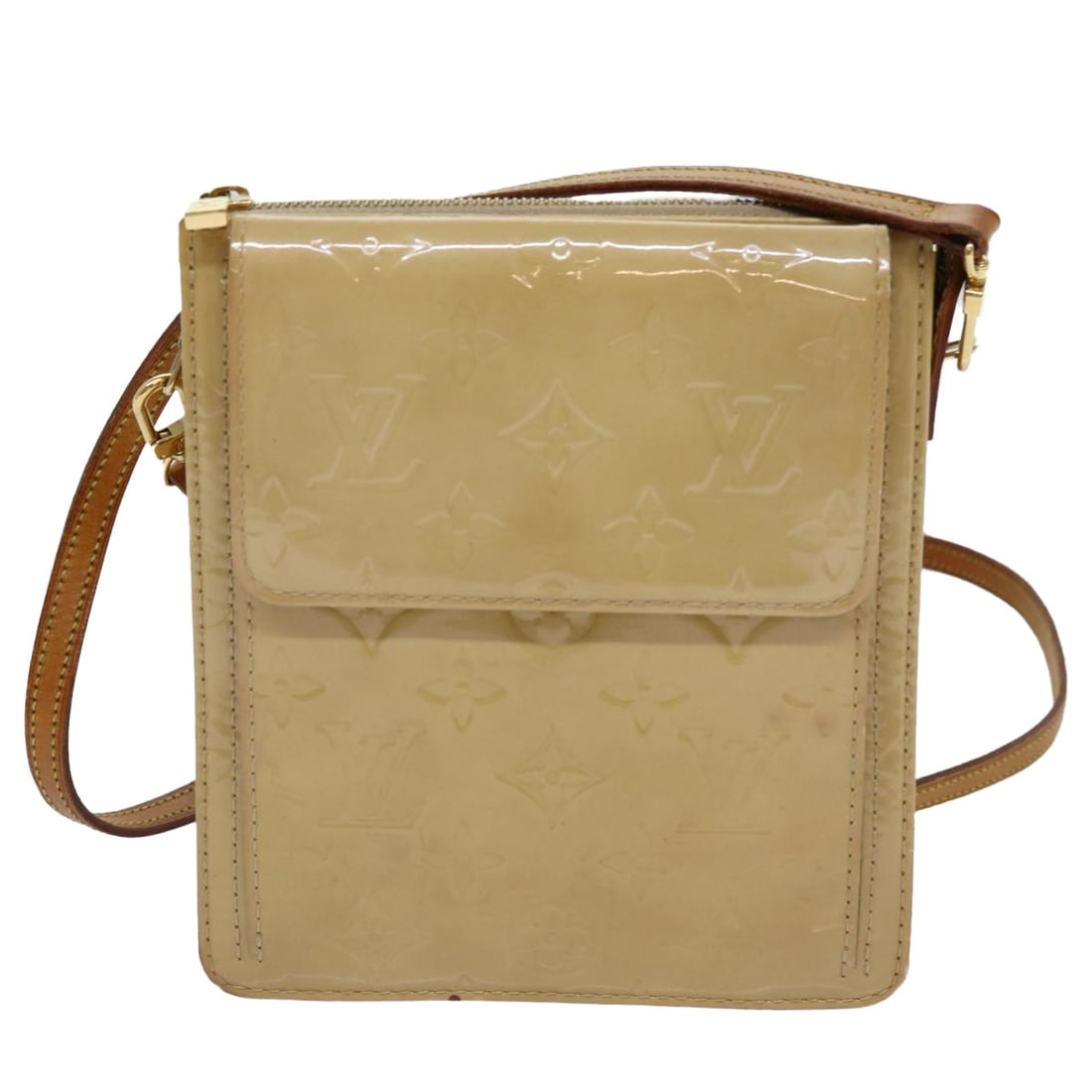 Louis Vuitton Mott Monogram Vernis Beige Patent Leather Handbag: Louis Vuitton Mott Monogram Vernis Beige Patent Leather Handbag This Louis Vuitton Mott Handbag features the iconic Monogram Vernis design in beige patent leather. Made in France, the bag is designed 