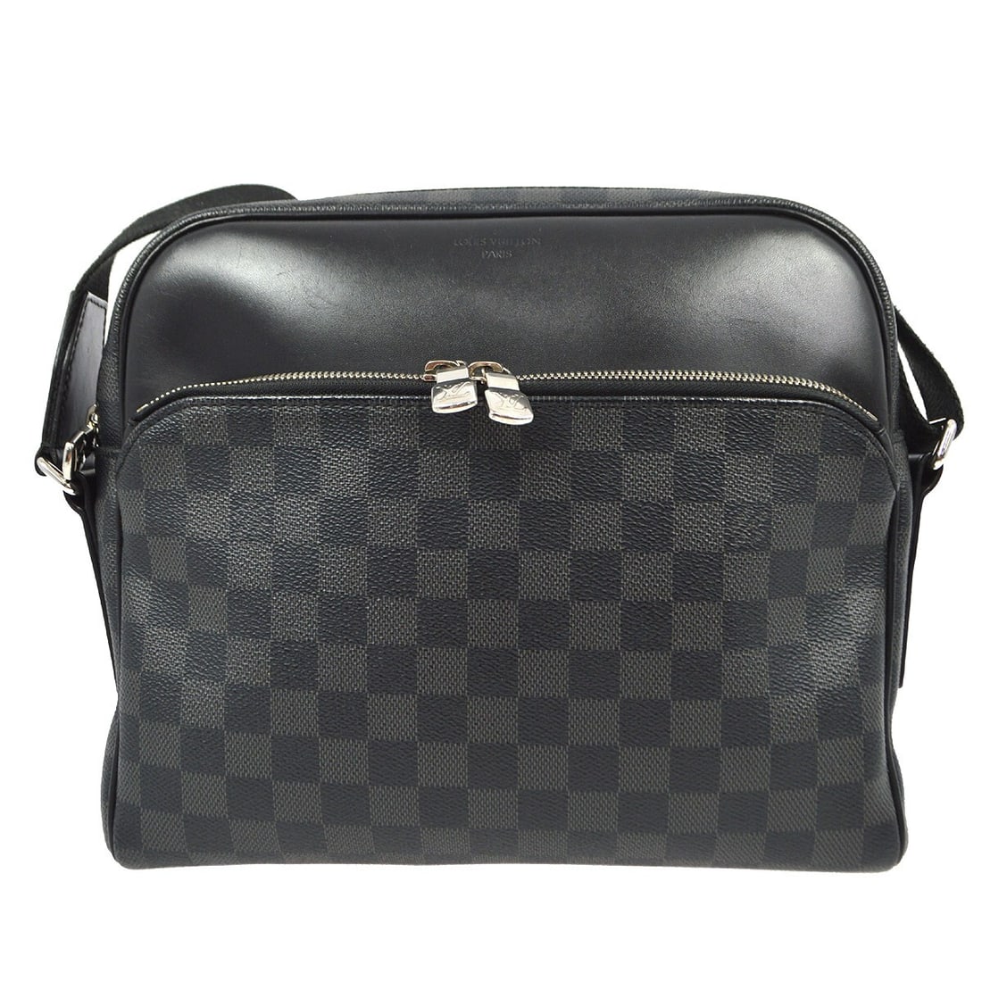 Louis Vuitton Dayton PM Damier Graphite shoulder bag: Louis Vuitton Dayton PM Damier Graphite shoulder bag This Louis Vuitton Damier Graphite Dayton PM shoulder bag features a black Damier Graphite canvas with leather accents. Designed with a medium size