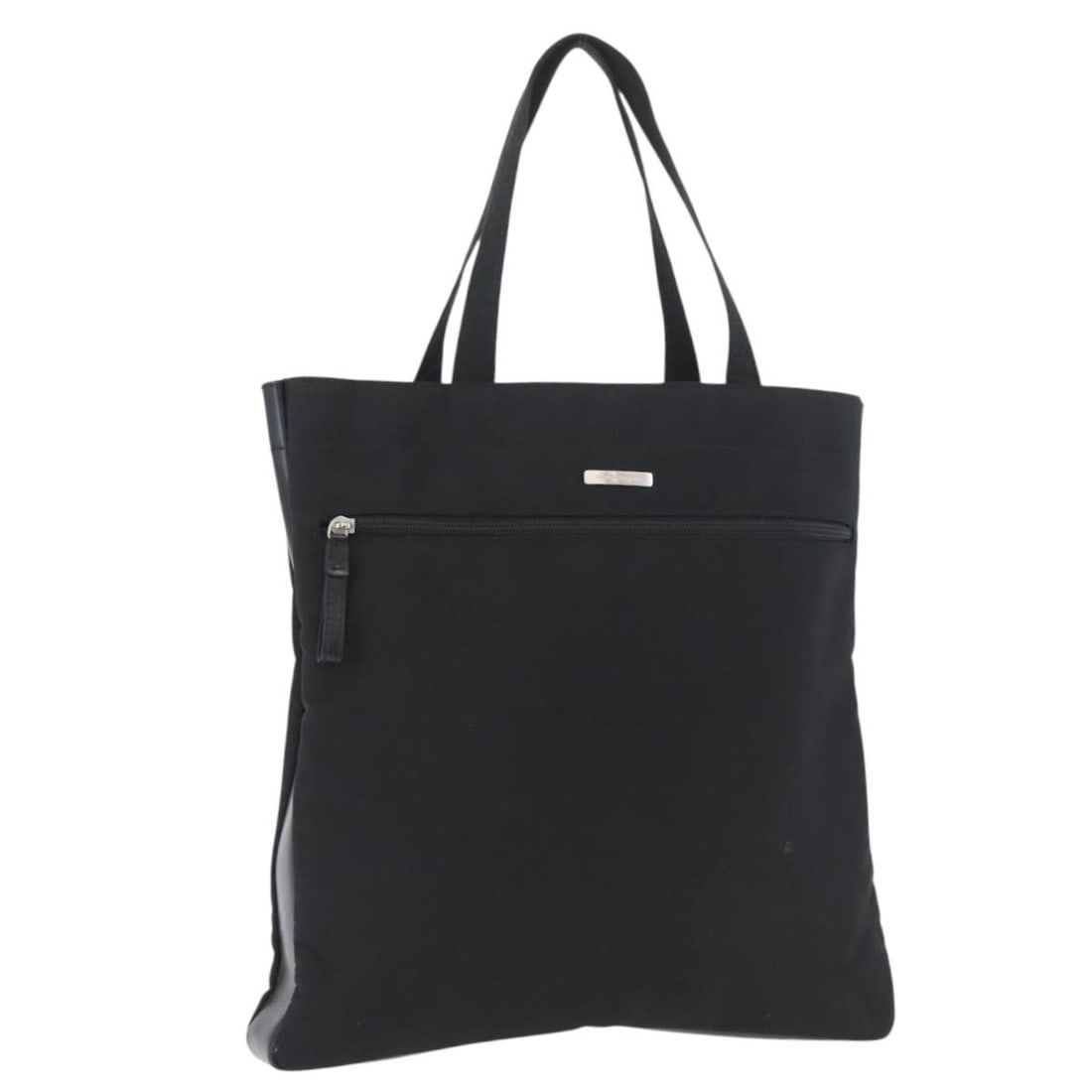Canvas Black and Silver Salvatore Ferragamo Women's Handbag Italy: Canvas Black and Silver Salvatore Ferragamo Women's Handbag Italy This Salvatore Ferragamo women's hand bag is crafted from black and silver canvas and made in Italy. The bag features a spacious desig