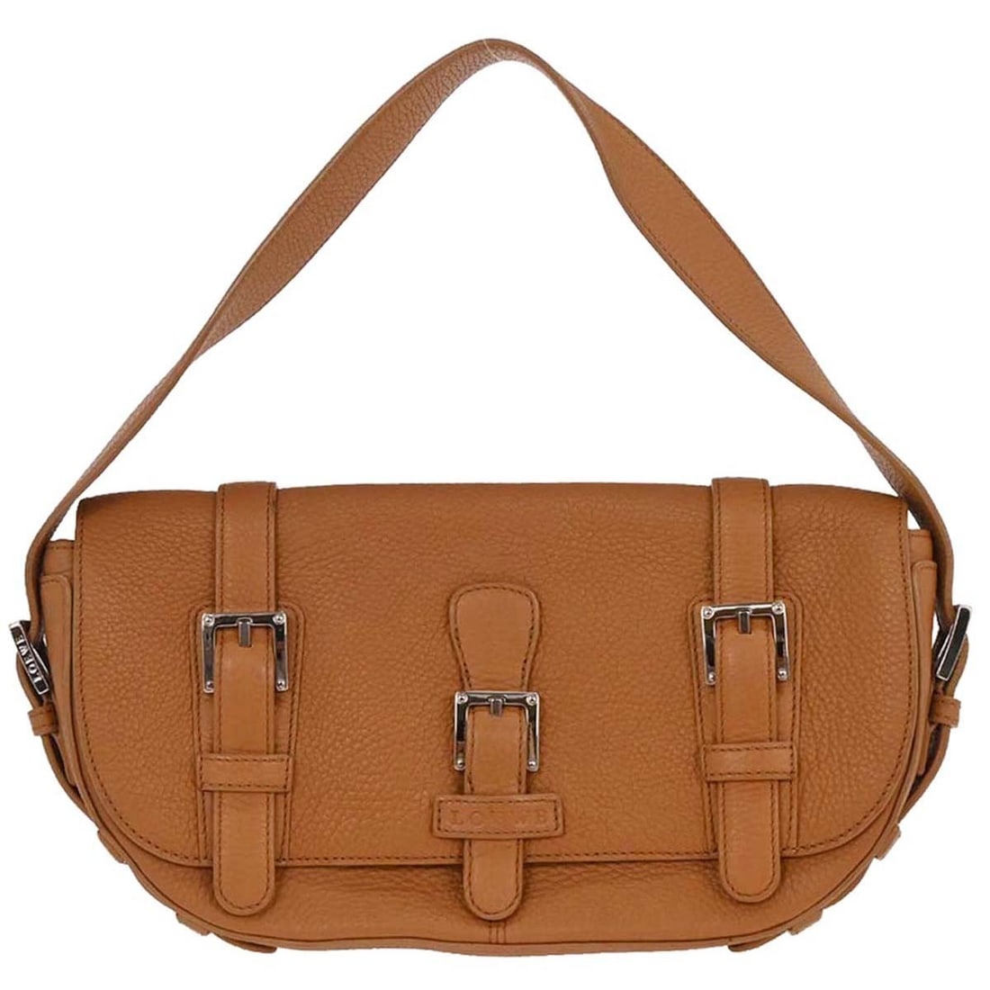 Medium Loewe Top Handle Brown Leather Bag with Magnetic Closure: Medium Loewe Top Handle Brown Leather Bag with Magnetic Closure This Loewe brown leather top handle handbag features a medium-sized silhouette crafted from high-quality leather with a magnetic closure