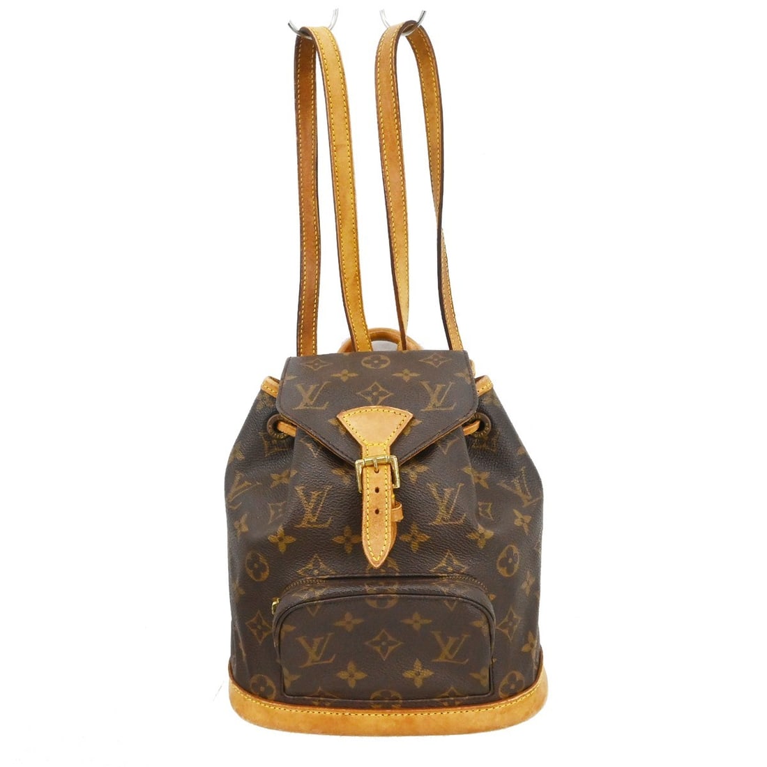 Louis Vuitton Mini Montsouris Monogram Canvas Backpack: Louis Vuitton Mini Montsouris Monogram Canvas Backpack This Louis Vuitton Mini Montsouris backpack features the iconic monogram canvas with leather accents. Designed in a compact size, it offers a fla
