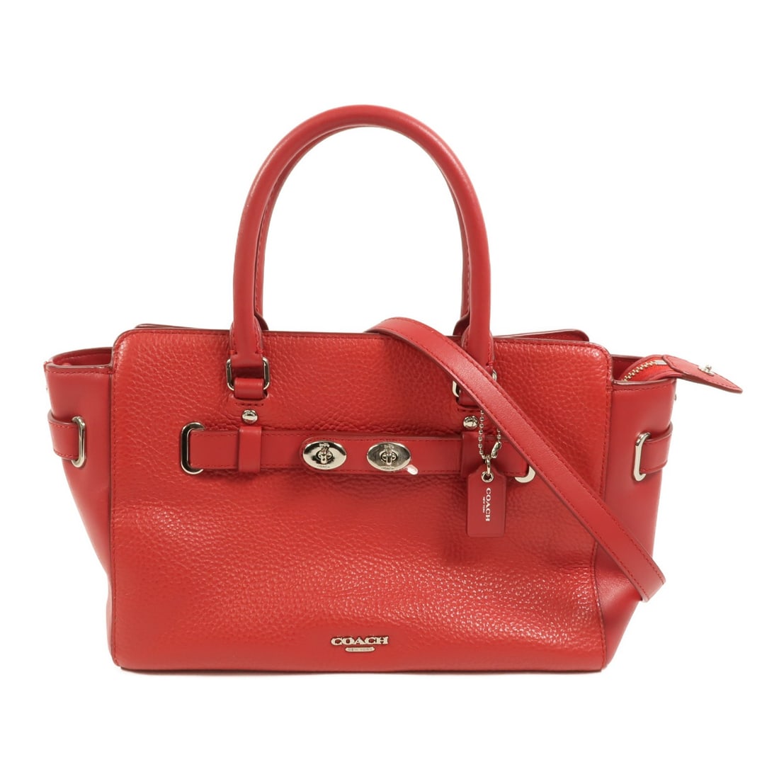 Coach Blake Carryall 25 Red Calfskin Shoulder Bag: Coach Blake Carryall 25 Red Calfskin Shoulder Bag This Coach Blake Carryall 25 is a versatile 2-way shoulder bag crafted from red calfskin leather. Designed for women, it features a spacious interior 