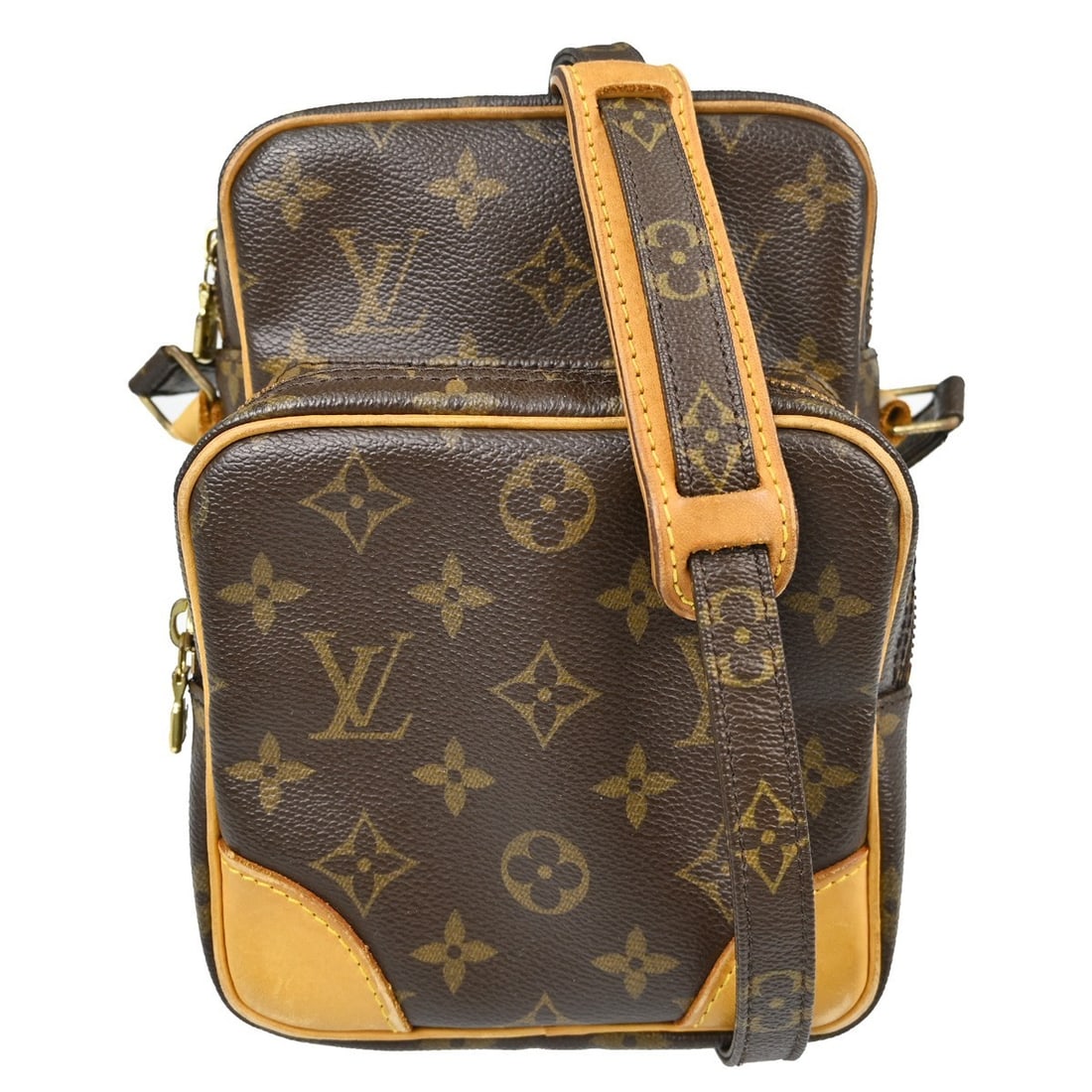Louis Vuitton Amazone Monogram Canvas Crossbody Bag M45236: Louis Vuitton Amazone Monogram Canvas Crossbody Bag M45236 This Louis Vuitton Amazon crossbody shoulder bag features the iconic monogram canvas leather exterior with brown canvas leather straps and a 