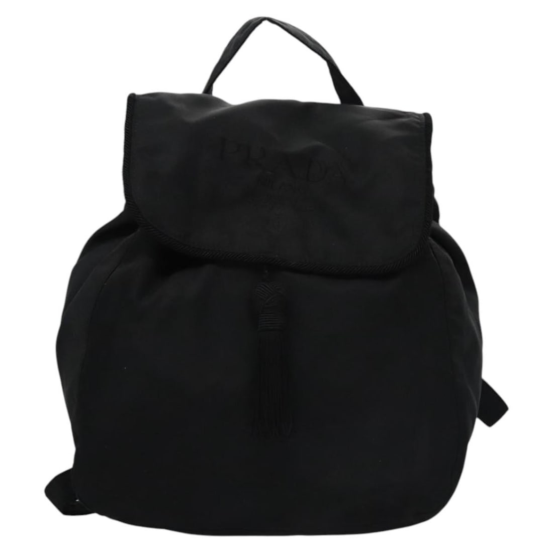 Prada Tessuto Black Nylon Unisex Drawstring Flap Backpack 20cm (1 of 18)