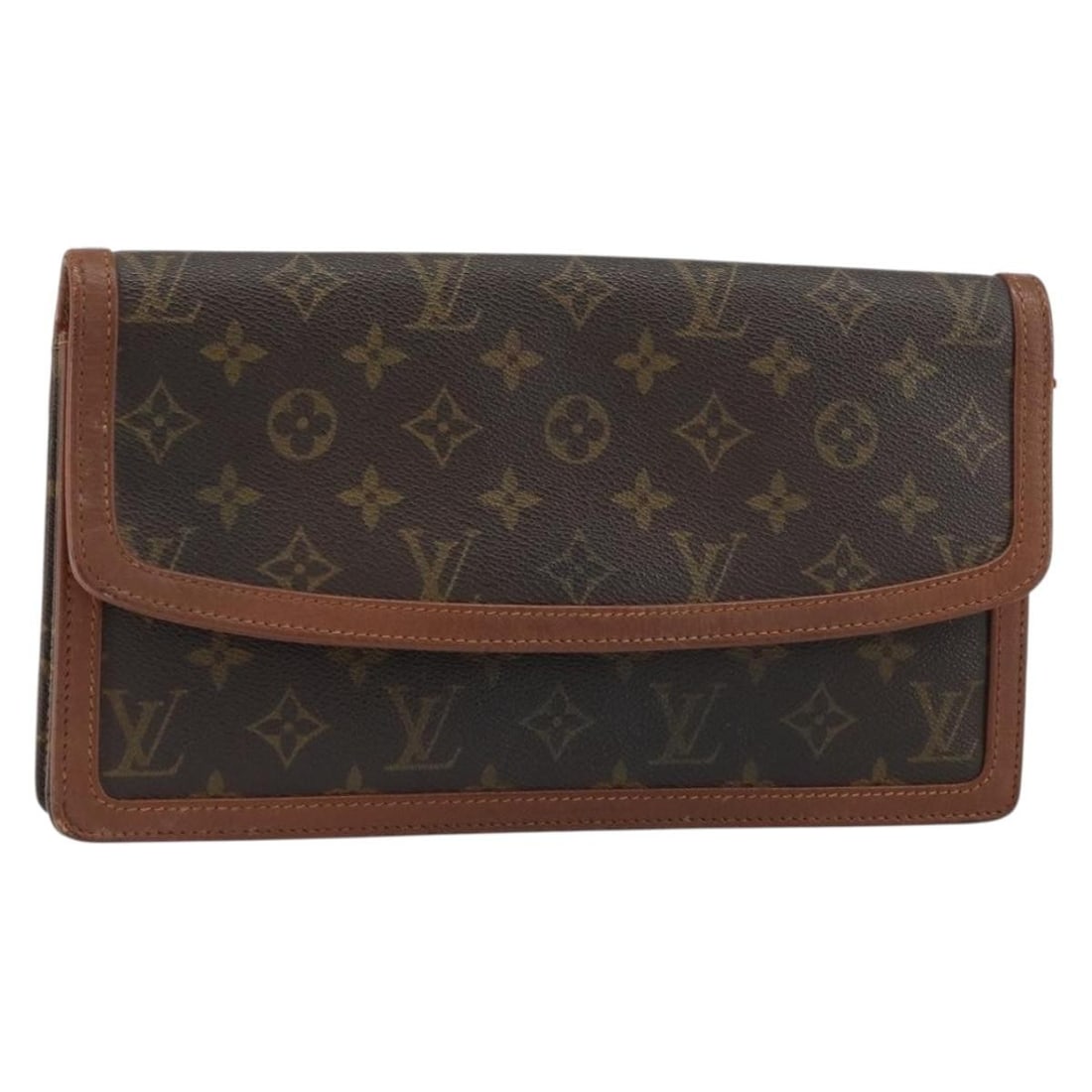 Louis Vuitton Pochette GM Monogram Canvas Clutch Bag M51810 France: Louis Vuitton Pochette GM Monogram Canvas Clutch Bag M51810 France This Louis Vuitton Monogram Pochette Dam GM clutch bag is crafted from signature monogram canvas and was made in France. It features 