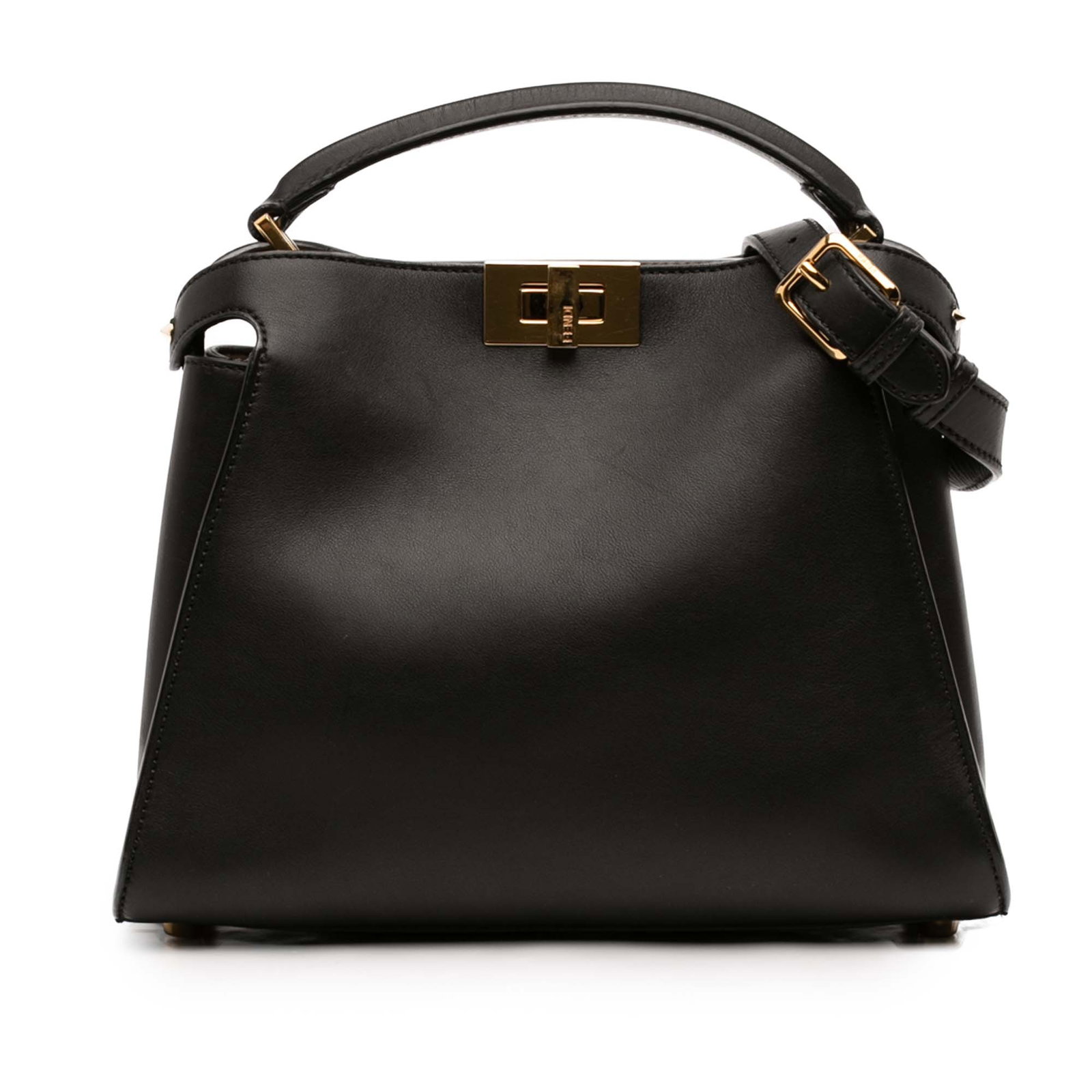 Fendi Peekaboo Iconic Medium Leather Satchel Black: Fendi Peekaboo Iconic Medium Leather Satchel Black This Fendi Medium Leather Peekaboo Iconic Essentially Satchel is crafted from black leather and features a flat leather handle, a detachable and adju