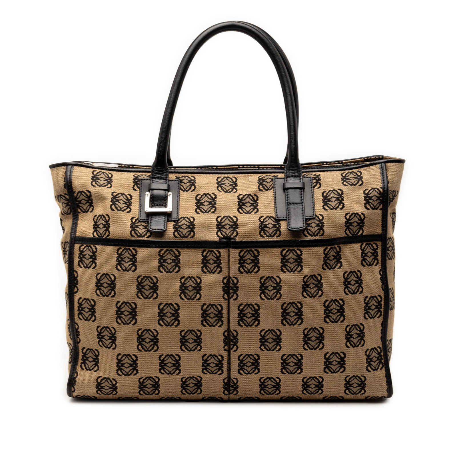 Loewe Anagram Canvas Repeat Tote Bag with Leather Trim (1 of 8)