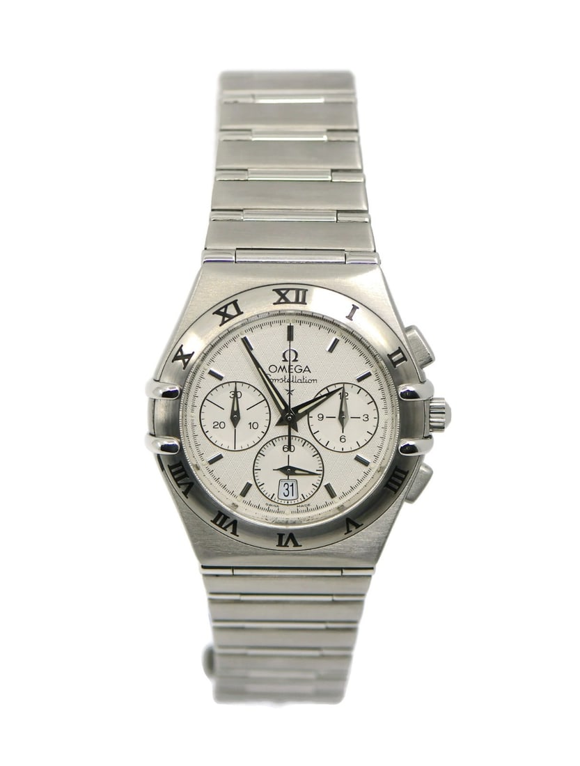 OMEGA Constellation Chronograph Stainless Steel Watch Ref 1542.30 with Box and Papers: OMEGA Constellation Chronograph Stainless Steel Watch Ref 1542.30 with Box and Papers Discover the elegance of the Omega Constellation Chronograph, a sophisticated wristwatch crafted from stainless st