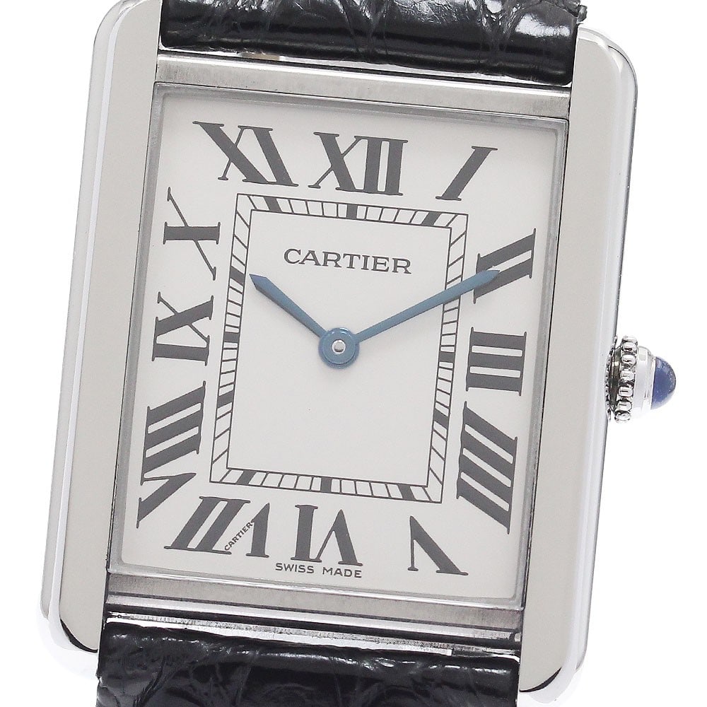 Cartier Tank Solo Automatic Men's Silver Dial Date Watch: Cartier Tank Solo Automatic Men's Silver Dial Date Watch This is a pre-owned Cartier Tank Solo W5200003 men's wristwatch featuring a silver dial and automatic movement. Crafted in Switzerland, this ti