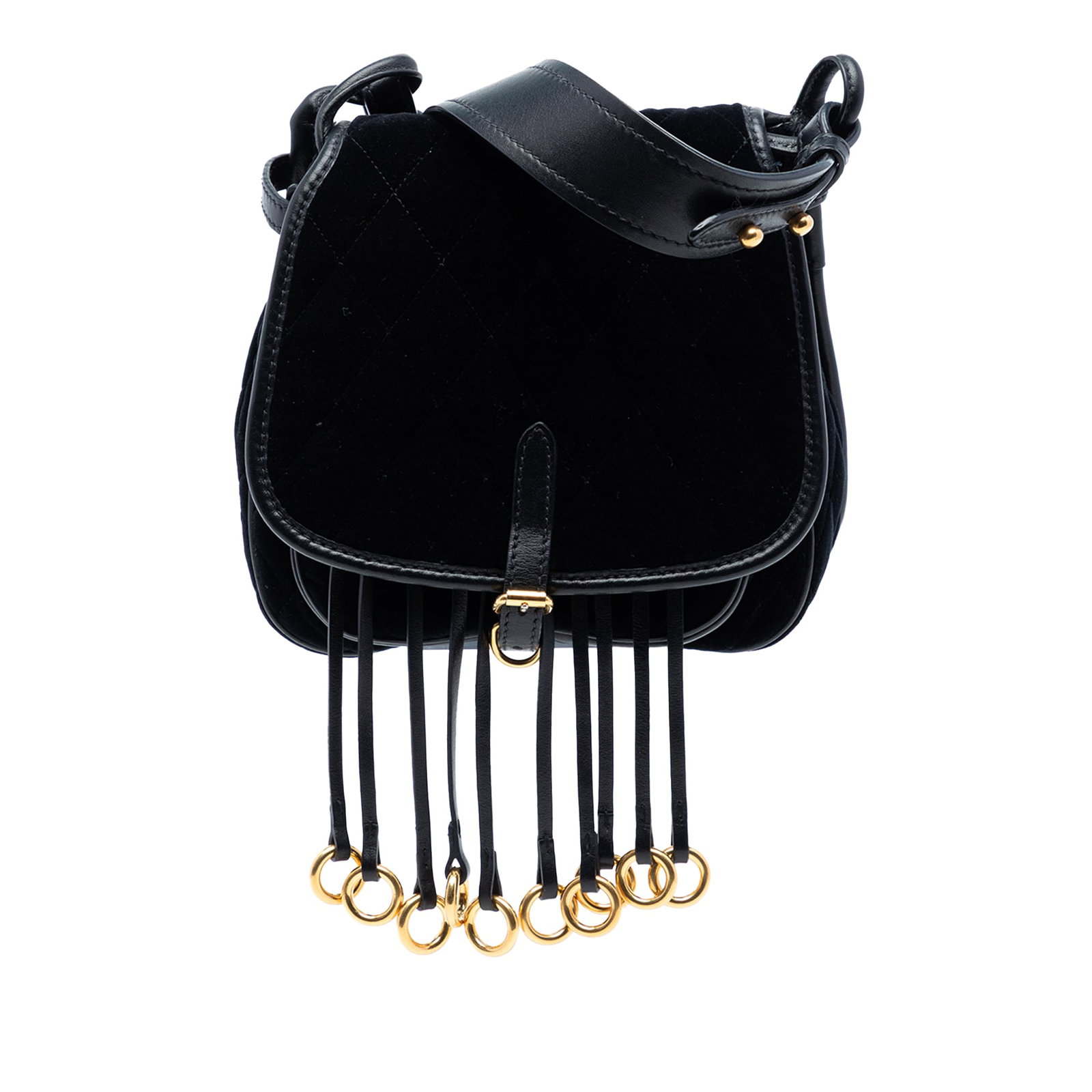 Prada Corsaire Black Quilted Velvet Crossbody Bag with Leather Trim (1 of 6)