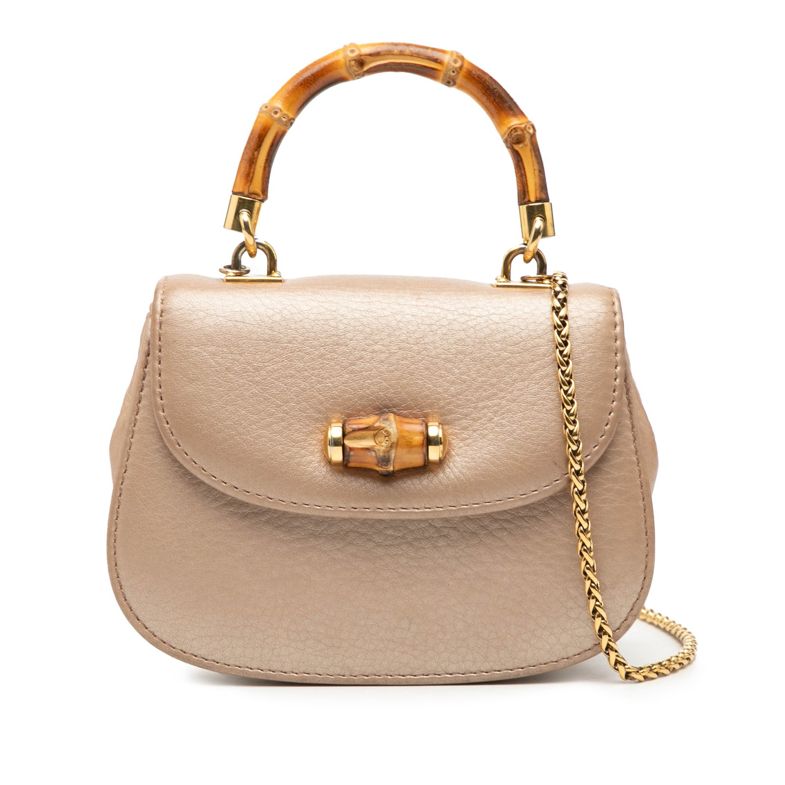 Mini Bamboo Night Metallic Leather Bag with Chain Strap by Gucci (1 of 7)