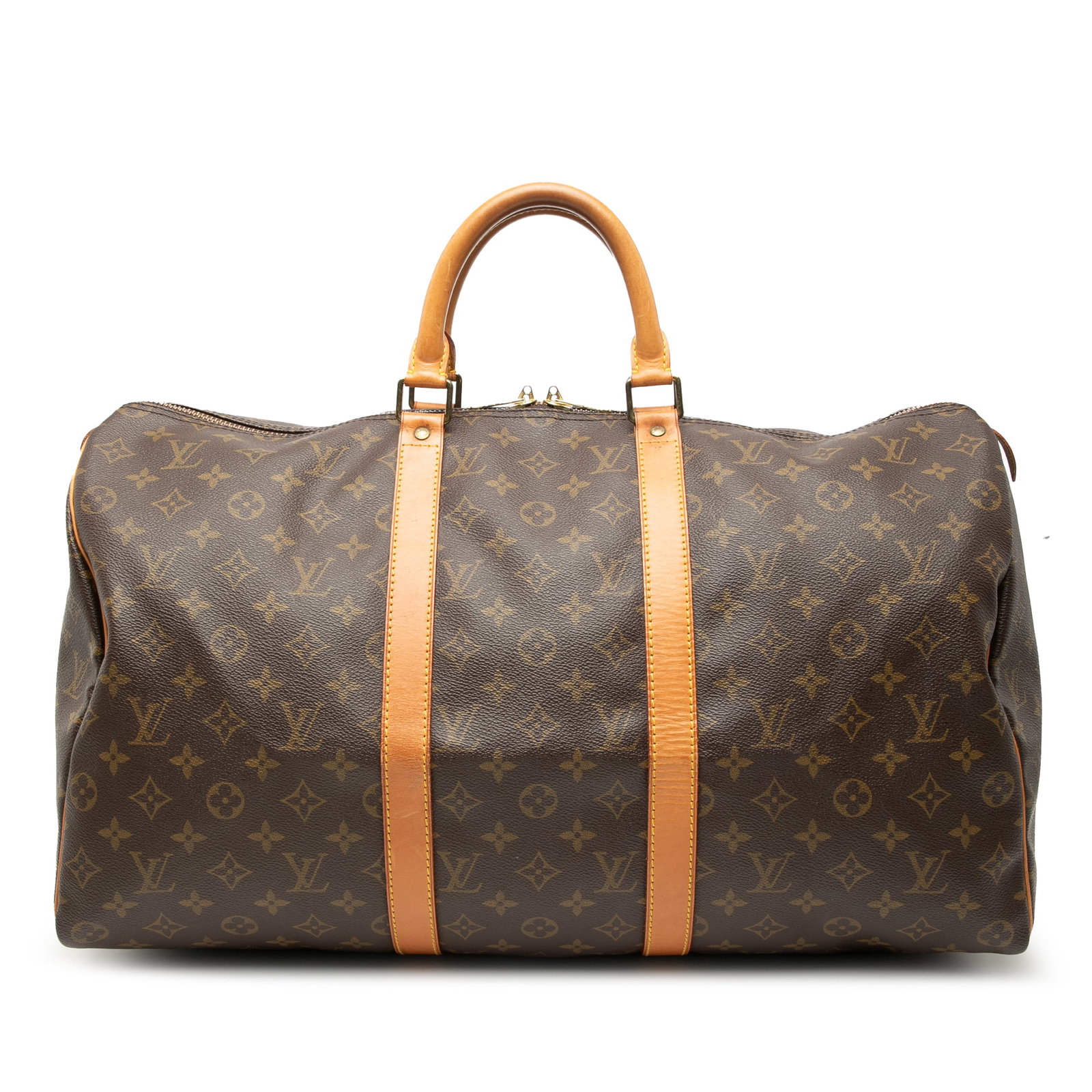Louis Vuitton Keepall 50 Monogram Canvas Travel Bag with Vachetta Leather Trim (1 of 12)