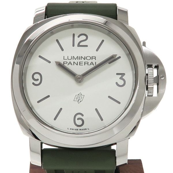 Panerai PAM01087 44mm Manual Wind Stainless Steel Wristwatch: Panerai PAM01087 44mm Manual Wind Stainless Steel Wristwatch This Panerai Luminor Base Logo PAM01087 men's wristwatch features a robust 44mm stainless steel case and a white dial with Arabic numerals 
