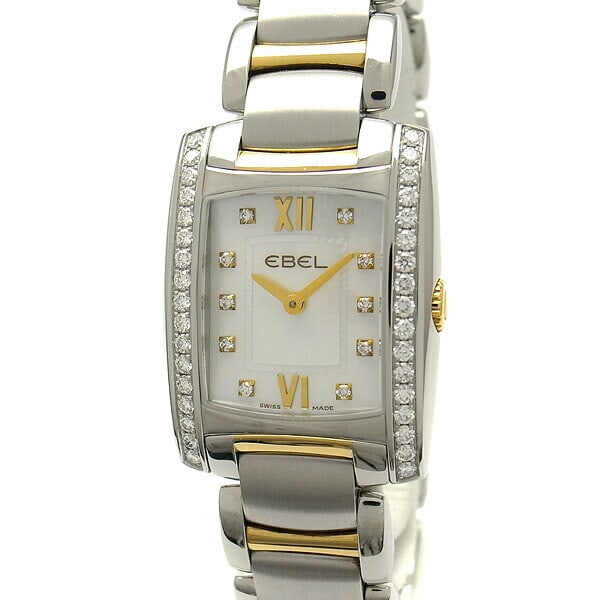 EBEL BRASILIA MINI Diamond Bezel Ladies Wristwatch 18K Yellow Gold: EBEL BRASILIA MINI Diamond Bezel Ladies Wristwatch 18K Yellow Gold The EBEL BRASILIA MINI Diamond Bezel Ladies Watch is a stunning timepiece that combines elegance with functionality. This pre-owned w