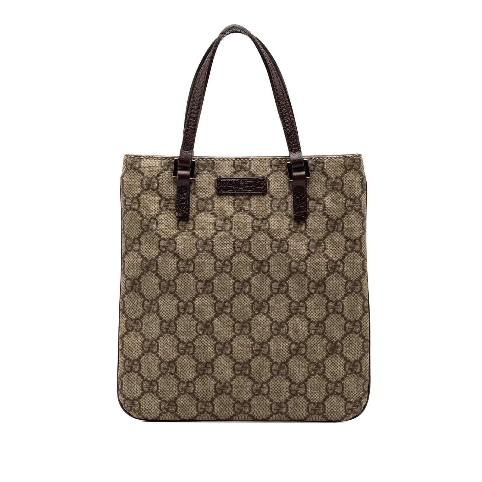 Gucci GG Supreme Brown Canvas Tote with Leather Trim (1 of 7)