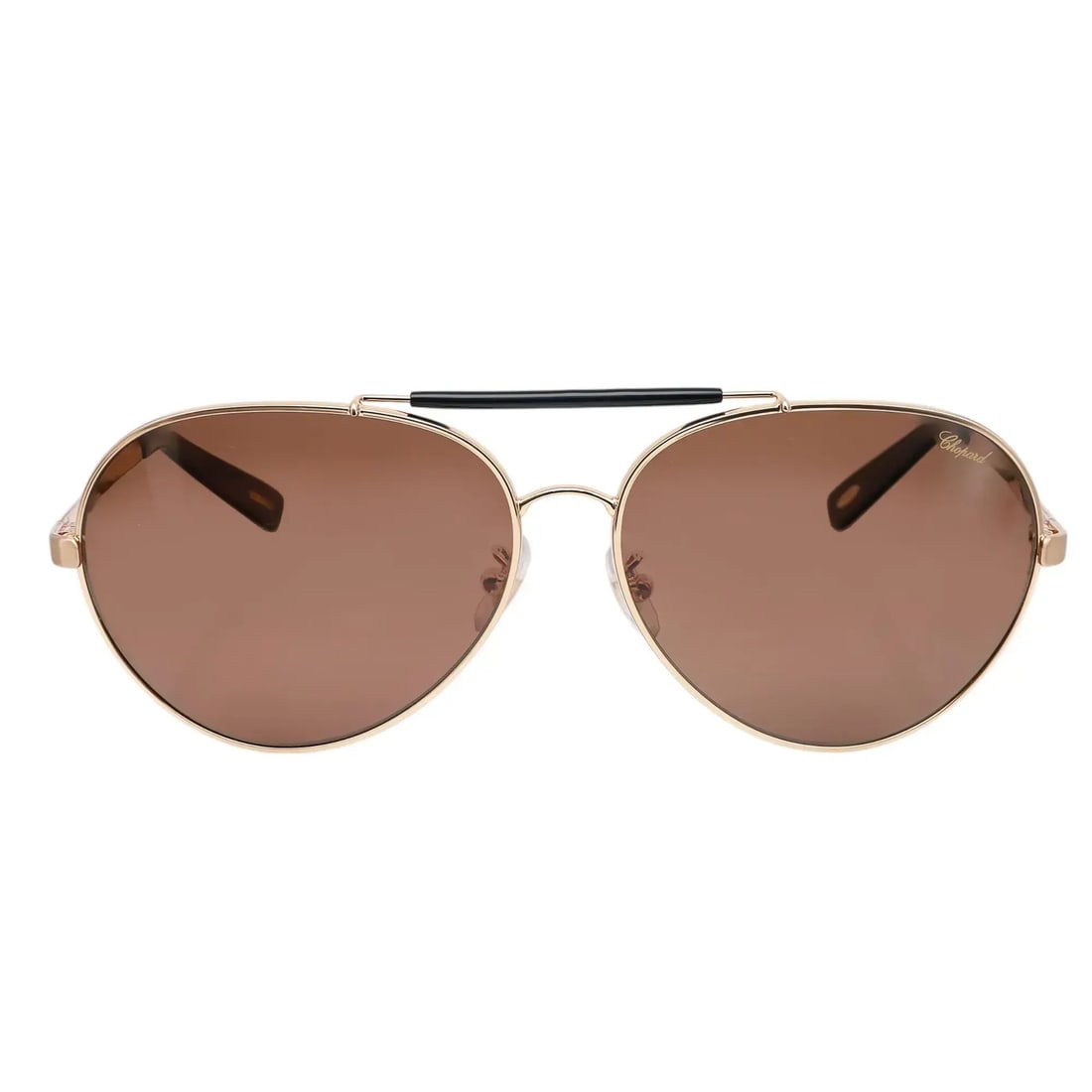 Chopard 95221-0239 Rose Gold Aviator Sunglasses with Polarized Roviex Lenses: Chopard 95221-0239 Rose Gold Aviator Sunglasses with Polarized Roviex Lenses Elevate your eyewear collection with the luxurious Chopard Sunglasses 95221-0239. These unisex aviator-style sunglasses fea