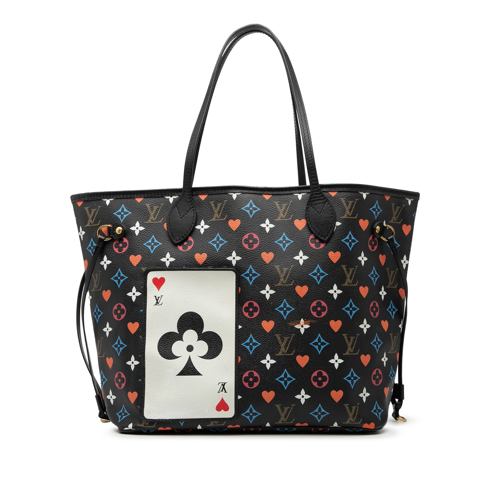 Louis Vuitton Neverfull MM Monogram Game On Canvas Tote Handbag: Louis Vuitton Neverfull MM Monogram Game On Canvas Tote Handbag The Louis Vuitton Monogram Game On Neverfull MM features a printed coated canvas body accented by flat leather handles. It includes a to