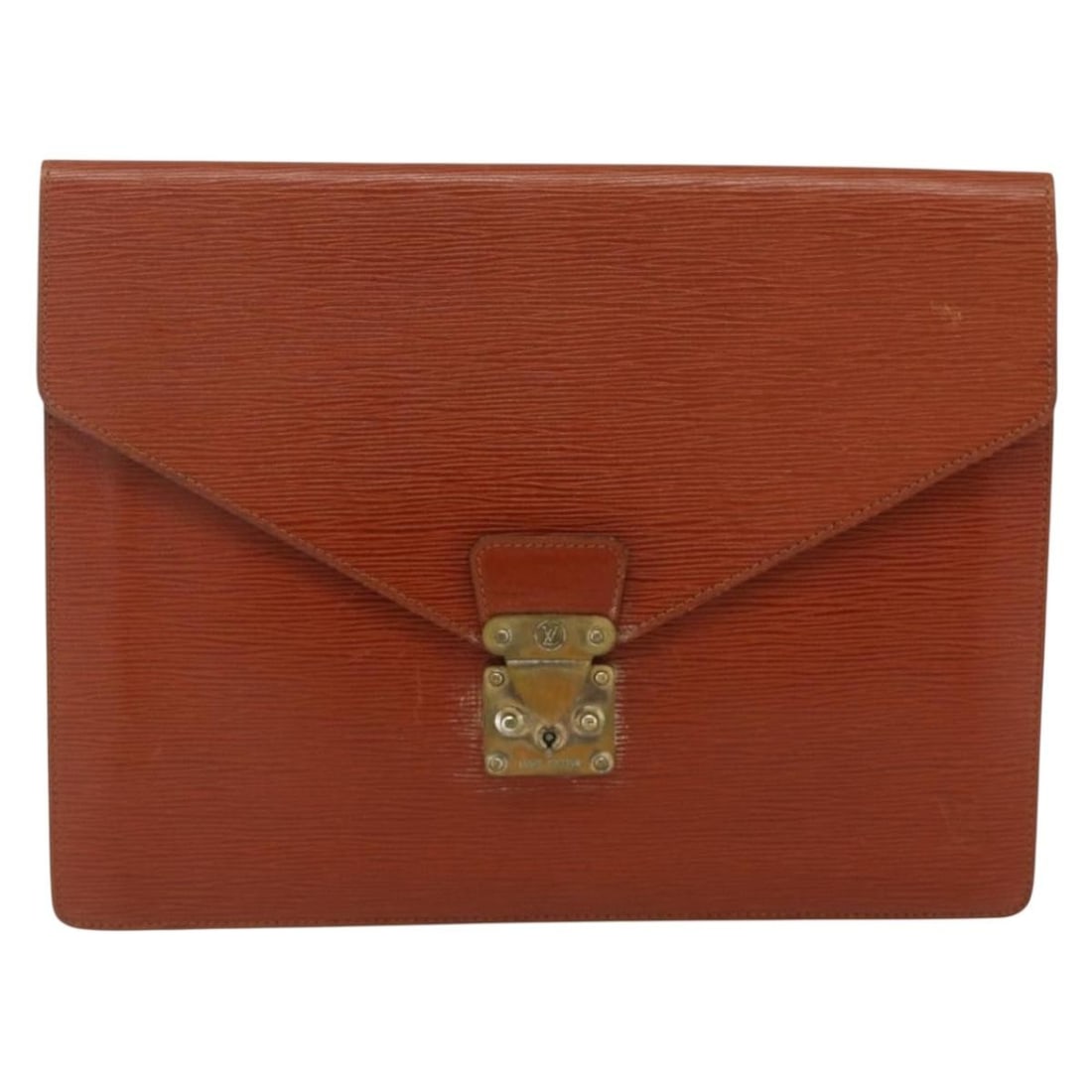 Louis Vuitton Epi Leather Porte-Documents Senateur Briefcase Brown France: Louis Vuitton Epi Leather Porte-Documents Senateur Briefcase Brown France The Louis Vuitton Porte-Documents Senateur bag is crafted from brown Epi leather and designed for unisex use. It features a st