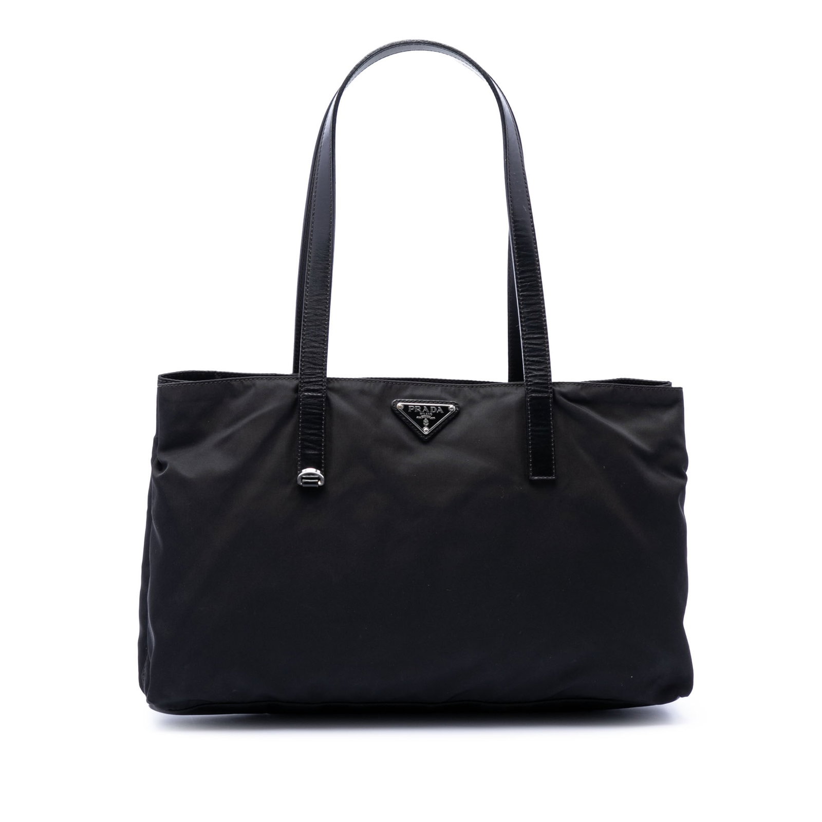 Prada black nylon tote with leather handles (1 of 6)