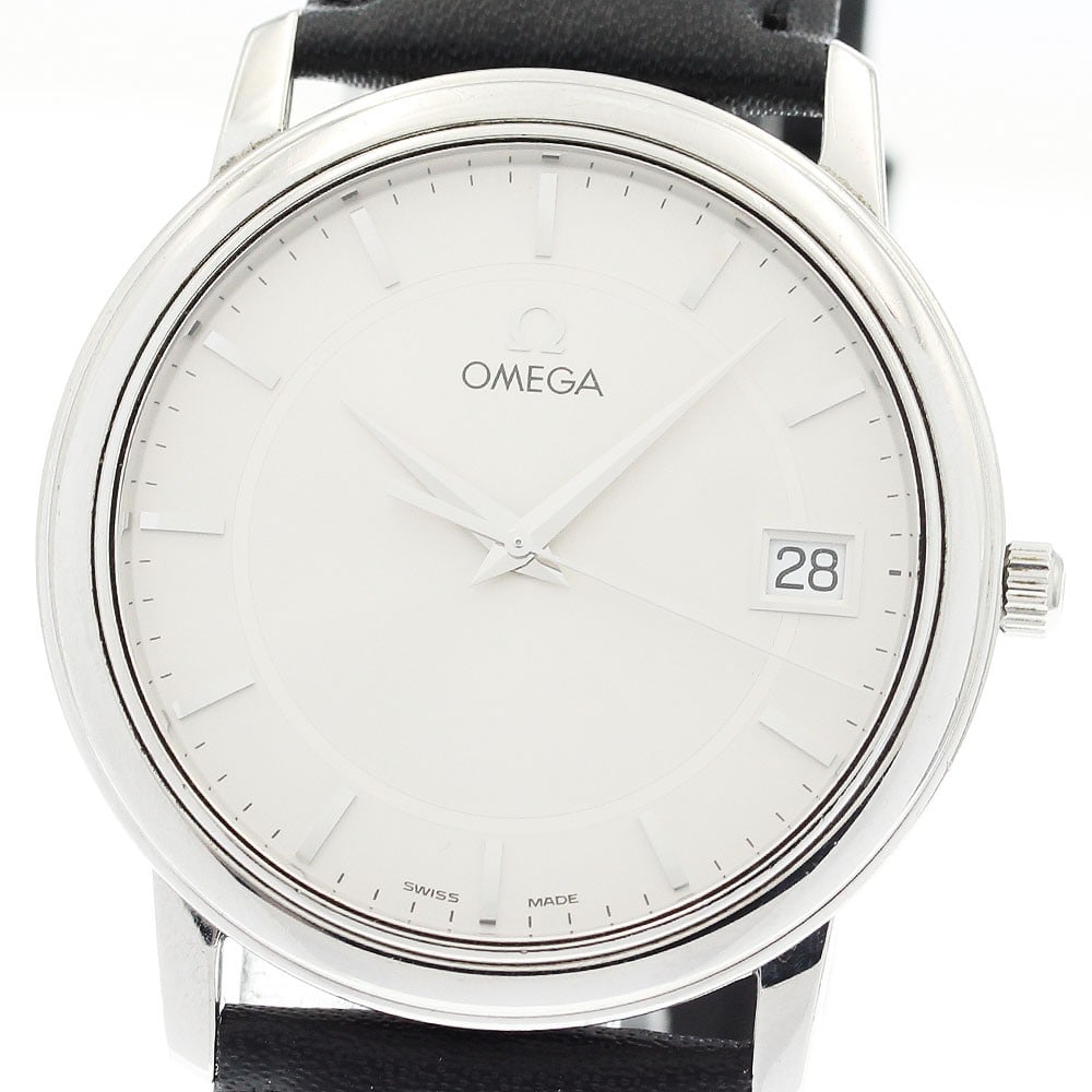 Omega De Ville Prestige 4510.31 Quartz Date Wristwatch: Omega De Ville Prestige 4510.31 Quartz Date Wristwatch This Omega De Ville Prestige Date Quartz men's wristwatch features a stainless steel case paired with an unused leather bracelet. The watch is eq