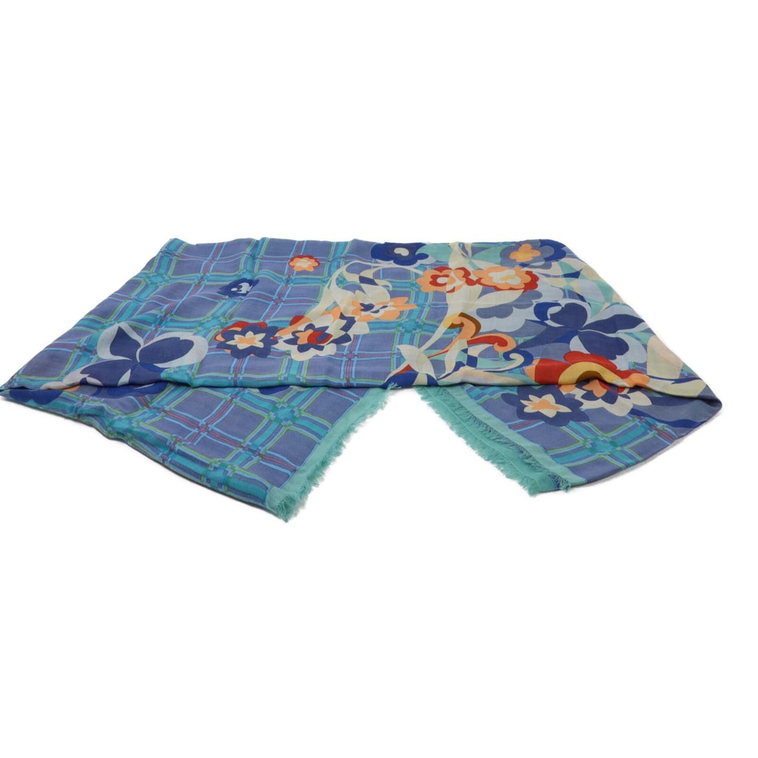 FENDI Blue Silk Wool Women Scarf FXT069: FENDI Blue Silk Wool Women Scarf FXT069 This FENDI scarf is crafted from a blend of silk and wool, offering a luxurious feel and elegant drape. Designed in a classic blue color, it is suitable for wom