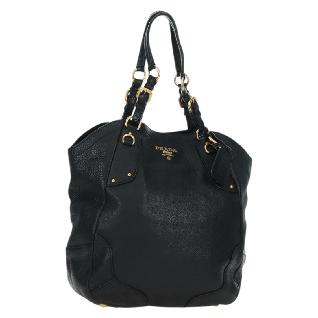 Prada BR3847 black gold leather women tote bag Italy: Prada BR3847 black gold leather women tote bag Italy This PRADA tote bag is crafted from black and gold leather and features a spacious design suitable for daily use. The bag measures approximately 30