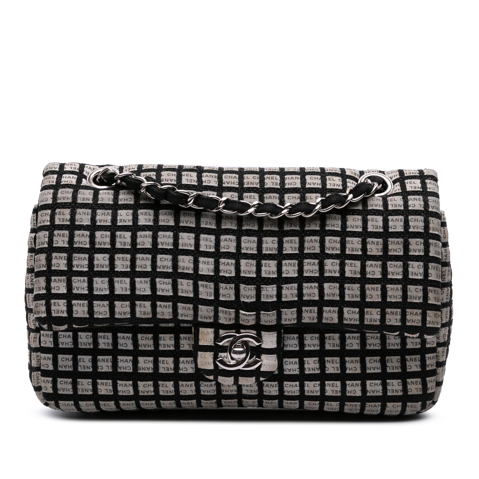 Chanel Medium Classic Tweed Ribbon Double Flap Shoulder Bag with CC Turnlock (1 of 11)