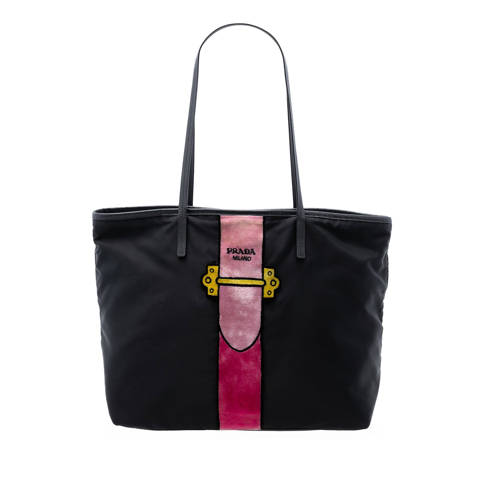 Prada black nylon tote with saffiano leather trim (1 of 6)