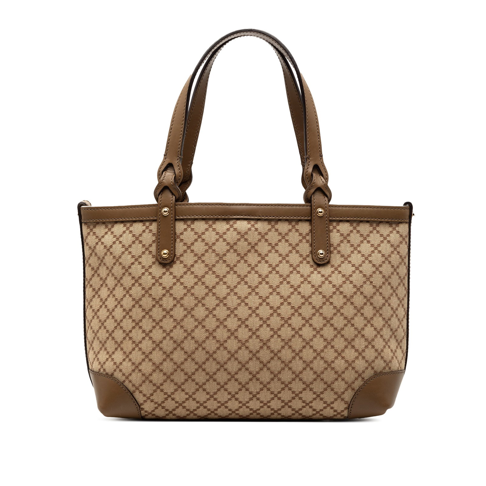 Diamante Canvas Craft Tote by Gucci with Leather Trim and Zip Pouch (1 of 9)