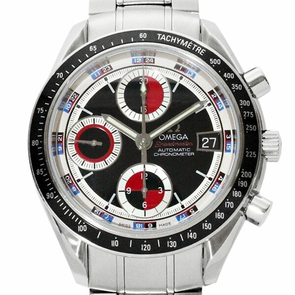Omega Speedmaster Date 3210.52 39mm Stainless Steel Automatic Watch: Omega Speedmaster Date 3210.52 39mm Stainless Steel Automatic Watch This OMEGA Speedmaster men's automatic wristwatch features a 39mm stainless steel case and a distinctive black and red "Casino Dial.