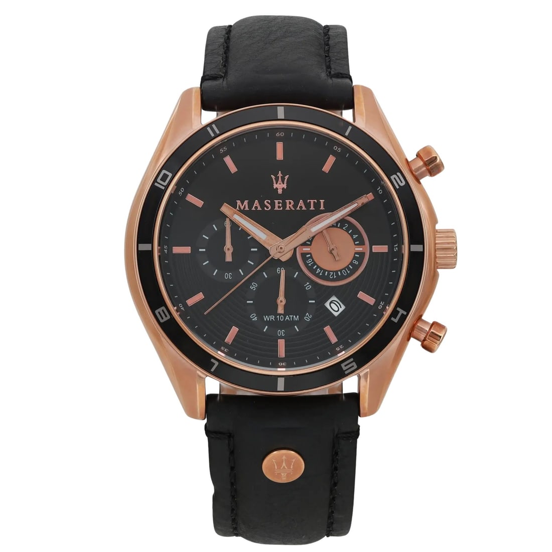 Maserati Sorpasso 45mm Chronograph Black Dial Men's Watch R8871624001: Maserati Sorpasso 45mm Chronograph Black Dial Men's Watch R8871624001 The Maserati Sorpasso 45 mm Chronograph Men's Watch combines elegance and functionality, featuring a striking black dial and a rob