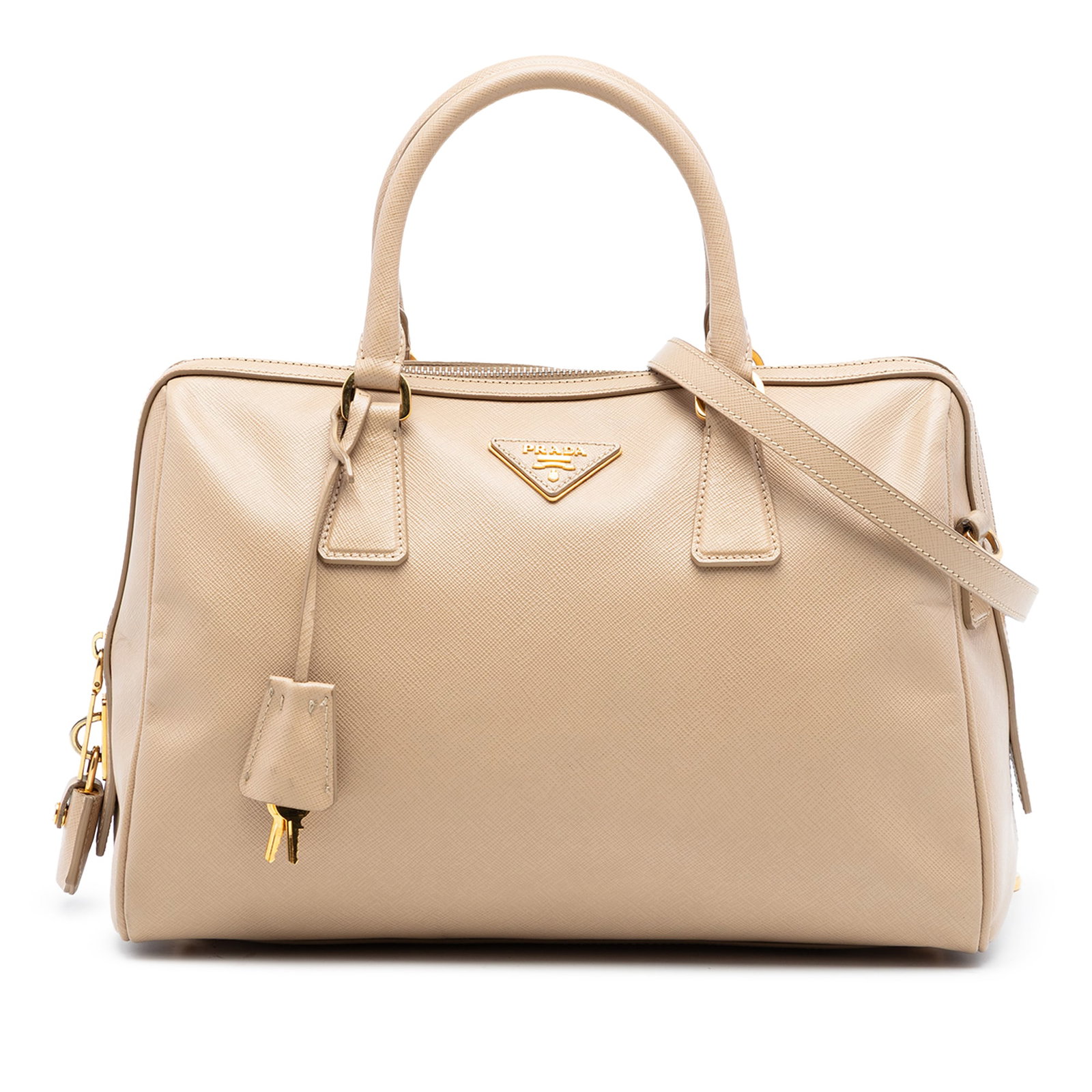 Prada saffiano leather Boston satchel with detachable strap (1 of 7)