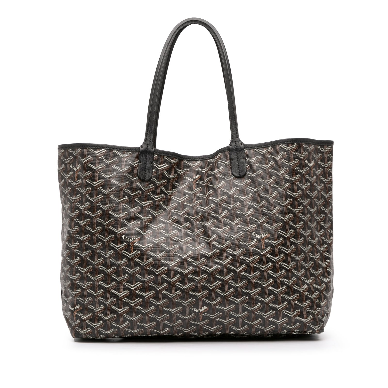 Goyard Saint Louis PM Tote with Detachable Pouch in Coated Canvas: Goyard Saint Louis PM Tote with Detachable Pouch in Coated Canvas The Goyardine Saint Louis PM is a designer tote bag featuring a coated canvas body with flat leather handles, an open top, and a detac