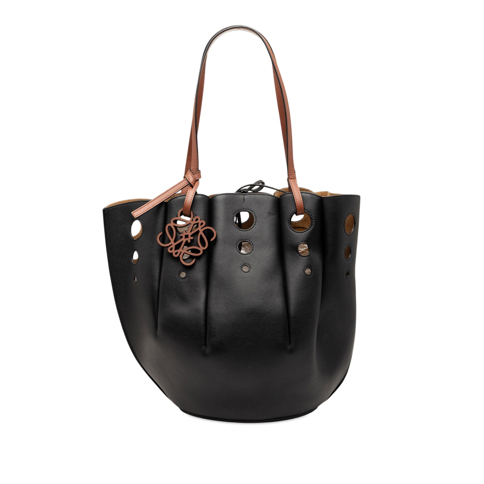 LOEWE Paulas Ibiza Leather Basket Tote Black (1 of 8)
