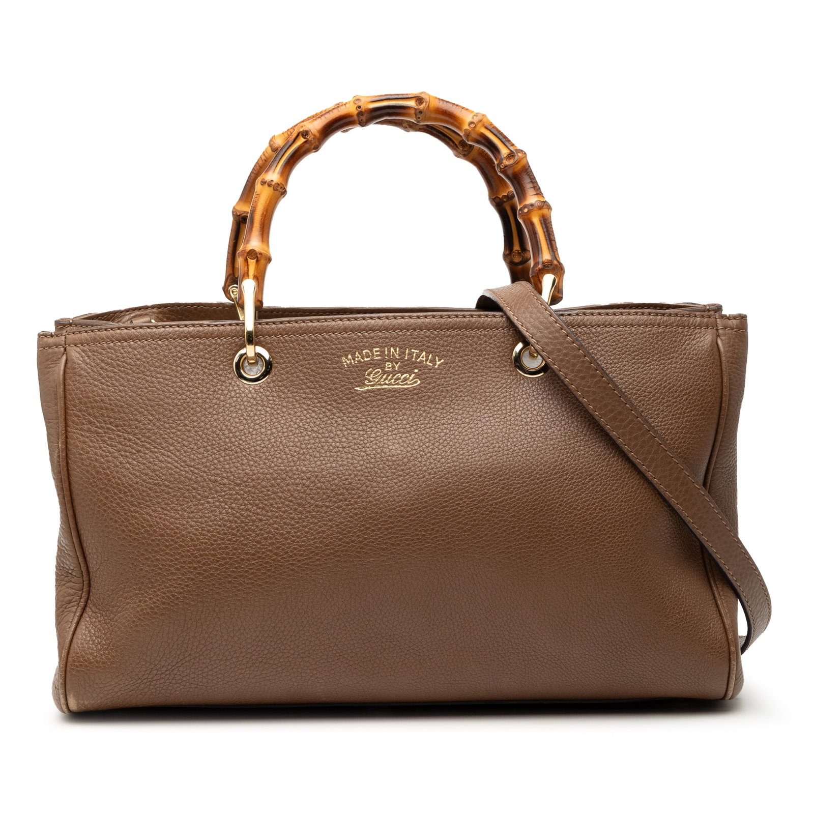 Gucci Bamboo Shopper Medium Brown Leather Satchel with Detachable Strap (1 of 9)