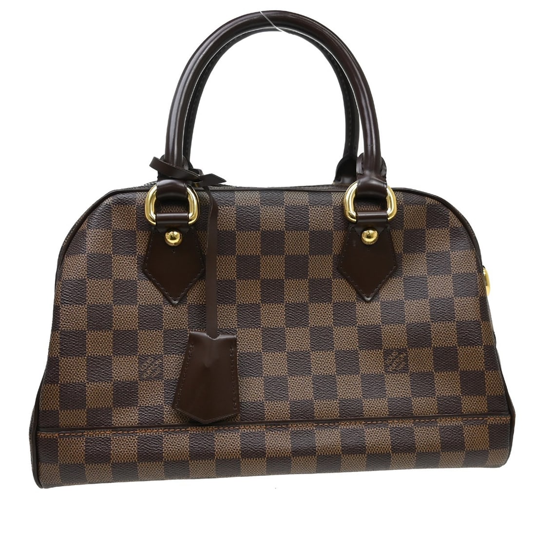 Louis Vuitton Duomo Damier top handle handbag: Louis Vuitton Duomo Damier top handle handbag This Louis Vuitton Damier Duomo handbag features the iconic check pattern in brown Damier canvas leather. Designed with double handles and a secure zipper