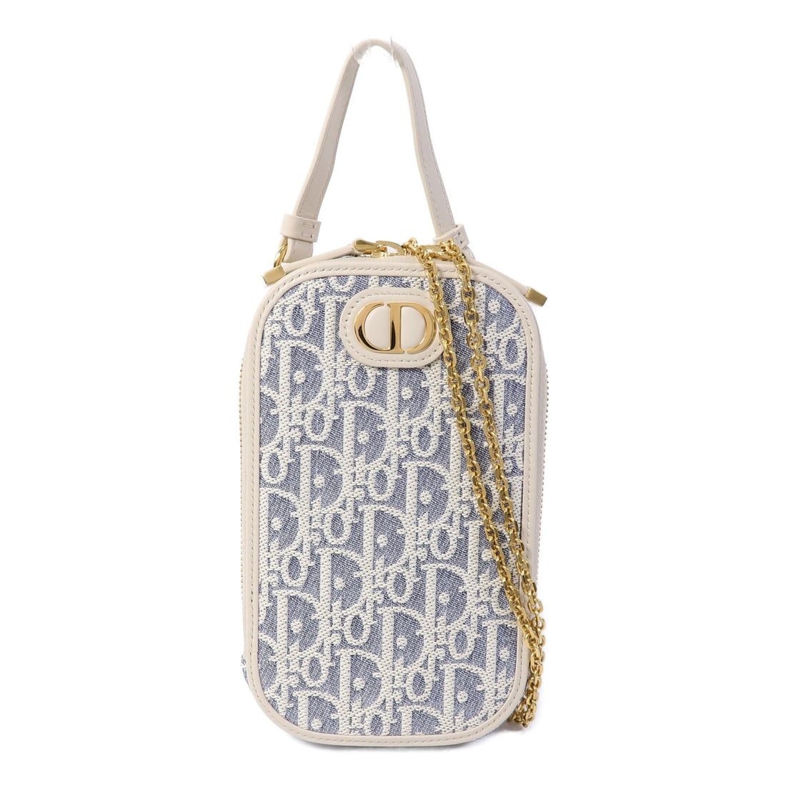 Dior 30 Montaigne Callin Blue Lambskin Canvas 2 Way Shoulder Bag: Dior 30 Montaigne Callin Blue Lambskin Canvas 2 Way Shoulder Bag This Christian Dior 30 Montaigne Callin 2-way shoulder bag features a luxurious combination of lambskin leather and canvas in a strikin